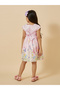 Floral Print Short Sleeve Dress with Bow Detail - 4