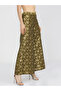 Women Olive & Gold-Toned Floral Woven Designed Palazzo - 6