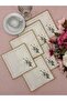 Coffee Serving Napkin, Embroidered Coffee Side Serving Napkins, Set of 6 Fabric Serving Napkins Cocktail - 3