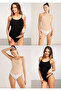 Women's Cotton & Modal 2 Pieces Black - 2 Pieces Skin Undershirt Set Lk.04E.T10.Ll.0723