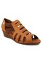2740 Genuine Leather Daily Women's Sandals-Tan