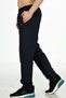 Navy Blue Men's Straight Leg Elastic Waist Pocket Micropoly Fabric Sweatpants Edy2415l - 2