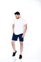 Mooncover Men's Summer Pajama Set with Pockets 100% Cotton – Navy Blue / White - 4
