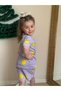 Girl's Summer Patterned and Printed T-Shirt and Shorts Set with Elastic Waist and Pockets (2-3-4-5-6-7-8 Years) - 4