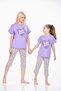 Mooncover Children's Pajama Set 100% Cotton Combed Cotton Mother-Daughter Combination – Purple - 7