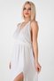 Muslin Dress Beach Dress with Knitted Detail Made from Natural Cotton - White - 6