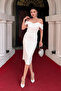 Lace Sequin Fabric Off Shoulder Pencil Dress - White - 2