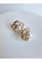 Gold Color Zircon Stone Pearl Flower Earrings