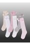 1-Piece Baby Girl Pom Pom Ribbon Detailed Knee Socks White - 3