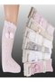 1 Pack Baby Girl Pom Pom Ribbon Detailed Knee Socks Dusty Rose - 2