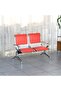 JX 2-Seater Outdoor Bench with Cushions- Red - 2