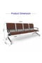 JX 4-Seater Outdoor Bench with Cushions- Brown - 7