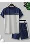 Men's Summer Short Sleeve Round Neck T-Shirt Set Multicolor - 3