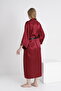 Piping Bat Sleeve Maternity and Maternity Satin Dressing Gown - 4