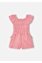 Girl's Gathered Jumpsuit Salmon 3873 - 2