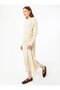 Knitwear Hijab Dress - Cream Color Refka Model with Shirring - 4
