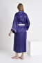 Piping Bat Sleeve Maternity and Maternity Satin Dressing Gown - 3