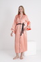 Piping Bat Sleeve Maternity and Maternity Satin Dressing Gown