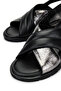 Women's Genuine Leather Black Heeled Sandals - 4