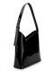 Women Vegan Black Patent Leather Shoulder Bag - 2