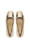 Women's Genuine Leather Gold Patent Leather Heeled Shoes - 6