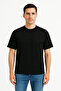 100% Cotton Oversize Fit Crew Neck Black Men's T-Shirt - Alpha