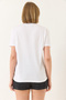 Women's White Stone Heart Detailed Short Sleeve Cotton T-Shirt 60602038 - 7