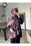 منقوشة لينة كلاريت الأحمر شال - 3