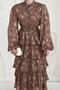 Brown Volanli Stripe Layered Dress - 2