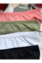 Set of 4 Ribbed Panties Black White Green Pink Color - 2