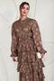 Brown Volanli Stripe Layered Dress - 4
