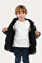 Boy's Cobalt Blue Anthracite Digital Pattern Fleece Water and Windproof Hooded Puffer Winter Coat - 2