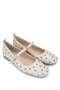 Women's Genuine Leather Beige Ballerina Shoes - 3