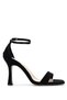 Women's Vegan Black Satin Heeled Shoes