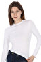 Stretch Fabric Cotton Crop T-Shirt - Slim Fit - White