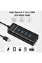 موزع USB 3.0 فائق السرعة بأربعة منافذ أسود - 2