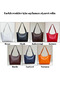 Women's Red Large Size University School Shopper Hand and Shoulder Bag with Zipper and Snap Closure - 4