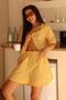 Yellow Gingham Shorts Blouse Set Mg2373 - 3