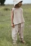 Mink Muslin Carrot Pants Mink Muslin Sleeveless T-Shirt