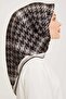Gray Patterned Tivil Silk Scarf 9000-05 - 2