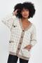PATTERNED POCKETED KNIT CARDIGAN (A91022-S) - 2
