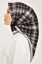 Gray Patterned Tivil Silk Scarf 9000-05 - 3
