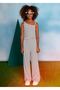 Girl's Striped Jumpsuit - Black 6867 - 3