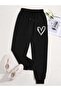 Black Rubber Leg Heart Printed Comfortable Clothing Daily Seasonal Tracksuit Six Unisex - 3