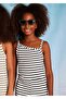 Girl's Striped Jumpsuit - Black 6867 - 2