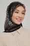 Nostalji Tivil Silk Scarf Ist 8612-80 Black-White Houndstooth Pattern - 4