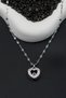 316L Steel Silver Color Rotating Zircon Stone Heart Women's Necklace - 4