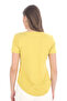Viscose Flowing Low-cut Collar T-Shirt-Gold - 8