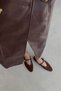 Stony Women's Buckle Detail Suede Ballerinas Brown - 4