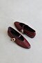 Stony Women's Crinkled Leather Babet Light Burgundy - 3